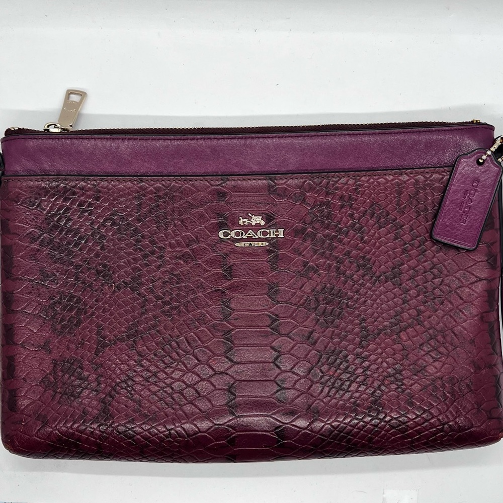 COACH Journal Crossbody In Colorblock Exotic Embossed Leather EUC - Picture 2 of 16
